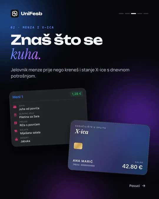 Slajd 3: „Znaš što se kuha.” — menza i X-ica