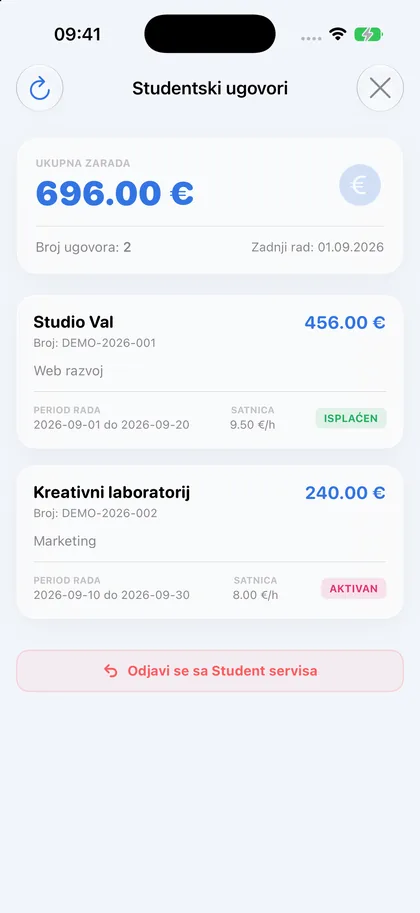 Studentski ugovori u svijetloj temi